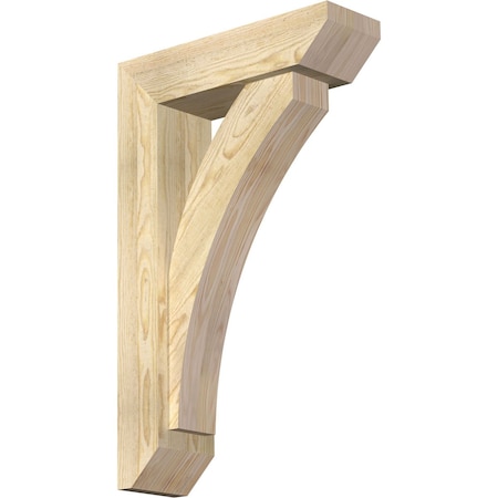 Ekena Millwork Thorton Slat Rough Sawn Bracket w/ Offset Brace, Douglas Fir, 6"W x 20"D x 32"H BKT0604X20X32THR06RDF